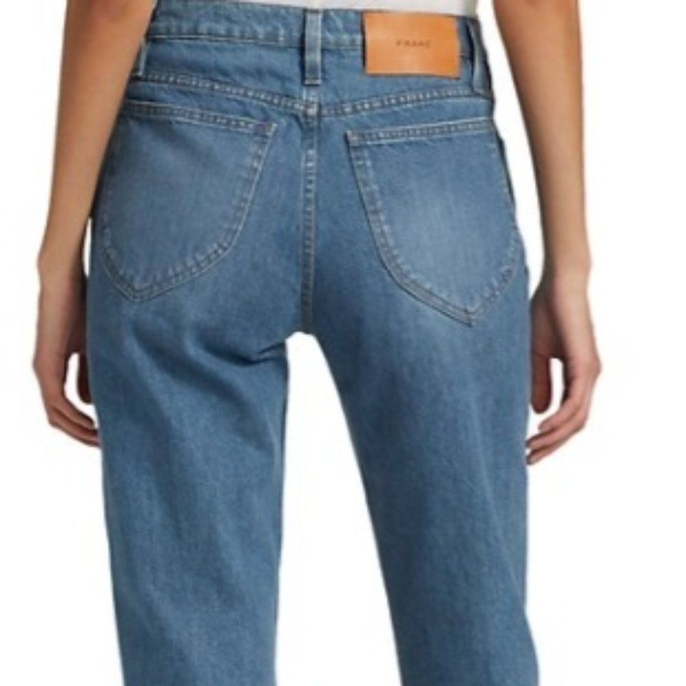 FRAME DENIM Le Italien True Straight Jeans Medium Blue Size 30 Italy $338
